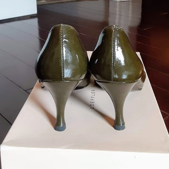 Delman,Army Green Patent Leather Heels - Picture 5 of 8